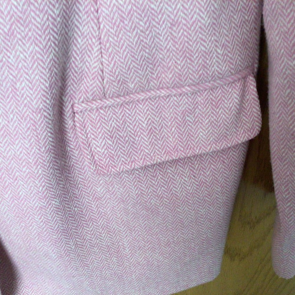 Chadwick's - Pink & White Herringbone Wool Blend Blazer - Picture 8 of 15
